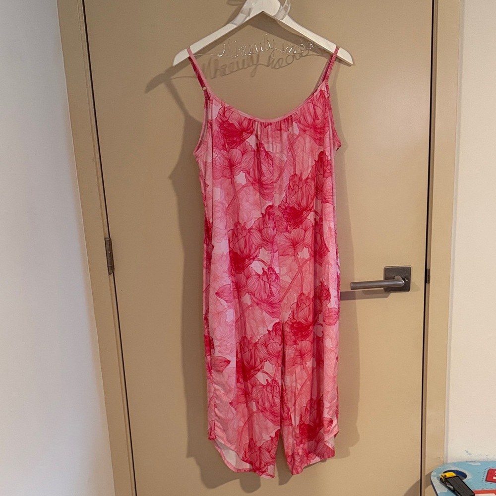 💛5 for $50 Homegrown Hawaii Girls Pink Floral jumpsuit with Adjustable Straps